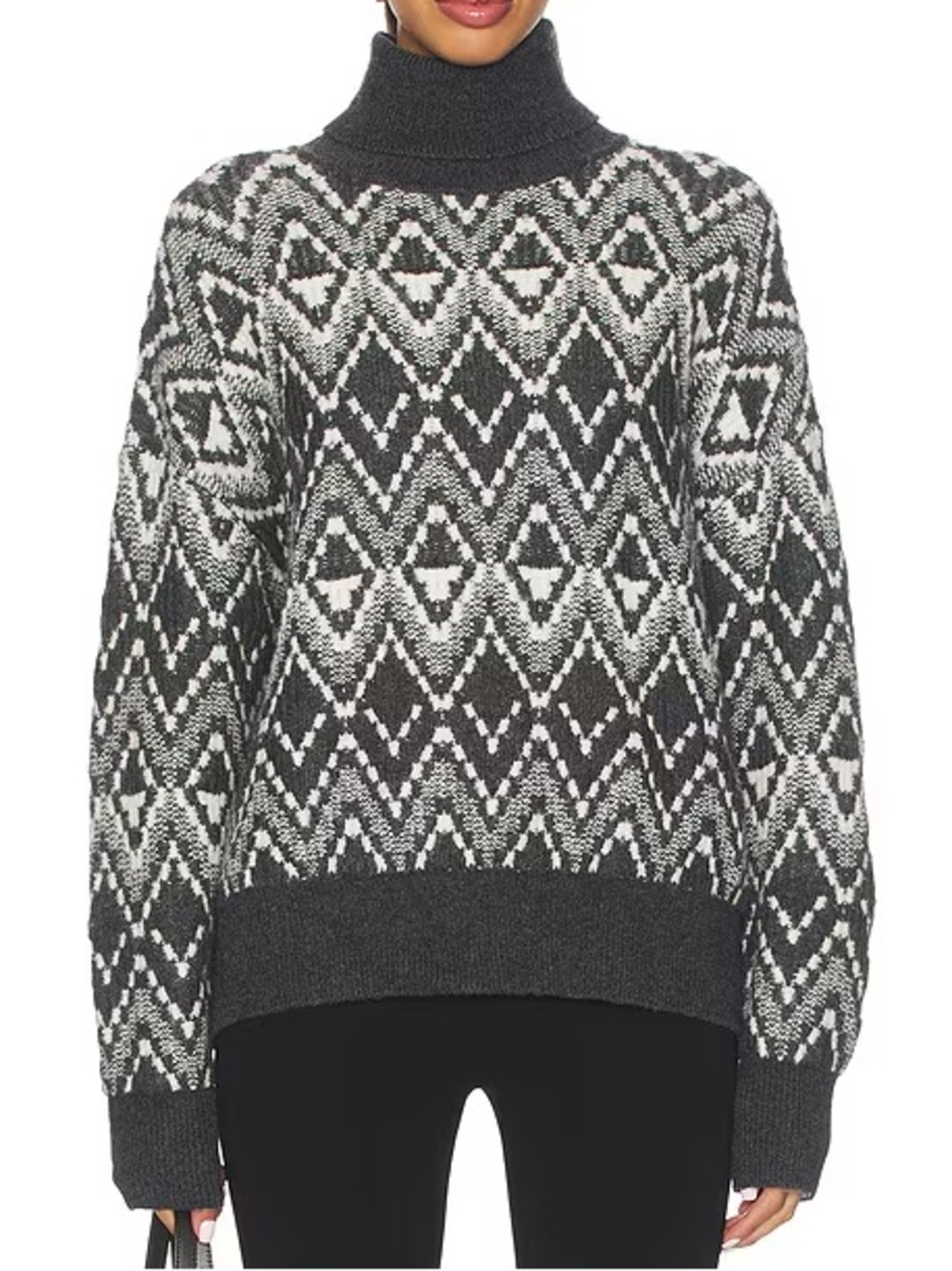 NWT Varley Ida Relaxed Fair Isle Turtleneck Sweater